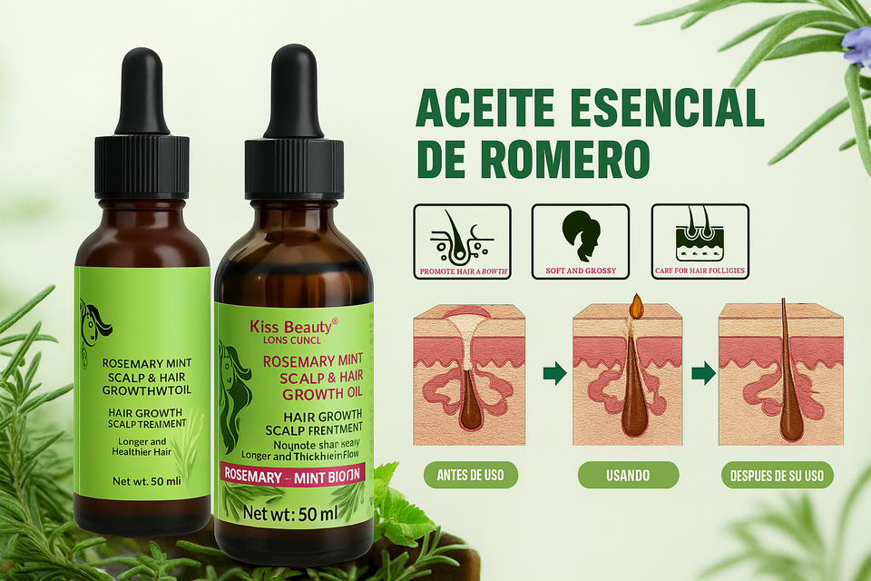 “Aceite de Romero con Biotina – Crecimiento Capilar Natural y Eficaz”