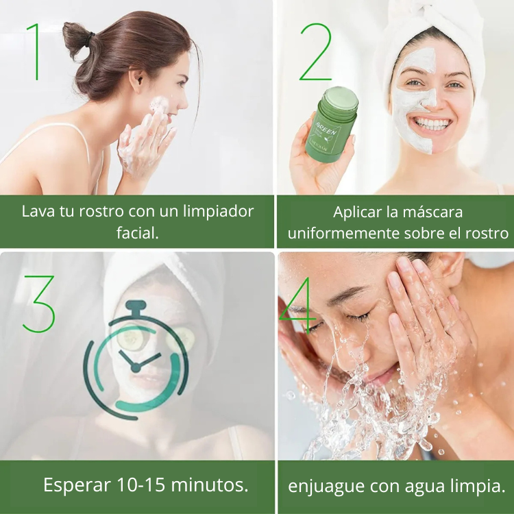 Máscara de arcilla verde