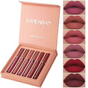 6 peças Lápiz Labial Líquido mate Larga Duracion Lip Stick Maquillaje Para Mujer