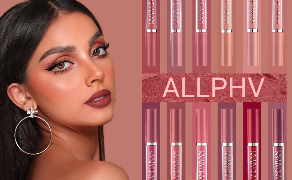 6 peças Lápiz Labial Líquido mate Larga Duracion Lip Stick Maquillaje Para Mujer